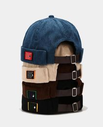 BeanieSkull Caps Brand Vintage Beanie Hats Men Women Spring Autumn Landlord Hat Streetwear Hip Hop Brimless Corduroy Docker Cap W3949543