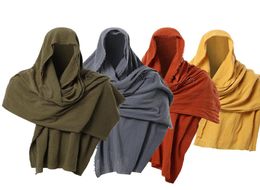 Mens Vintage Cloak Scarf chunky blanket scarves Mediaeval Hood Halloween Middle Ages Mittelalter Shoulder Cowl1611728