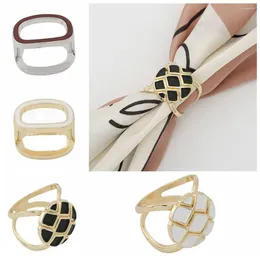 Brooches Double Layers Scarves Shawls Buckle Jewellery Accessory Anti-crack Geometric Figure Multifunctional Scarf Fastener Woman
