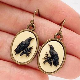 Dangle Earrings Retro Oval Black Crow Drop Women Party Accessories Ancien Ethnic Personalised Jewellery