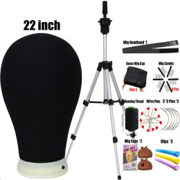 Stand Wig Stand Mannequin Canvas Block Head Wig Stand Head And Wig Caps T Pins Thread With Adjustable Mannequin Head Tripod Stand For Wi