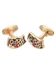 Yoursfs 6 PairsSet Fish Cuff links Men Fashion Gold Plated 18K Unique Anniversary Holiday Birthday Gift8121487