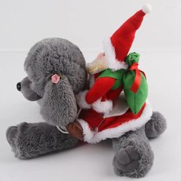 Dog Apparel Christmas Party Pet Dogs Clothes Funny Cute 3D Santa Claus Plush Doll Garment Coats Cosplay Dress Up Items