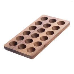 Storage Bottles Egg Holder Wooden Tray Fixed Grid Fresh Rack Platter For Pantry