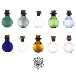 Vases 10 Pcs Glass Bottles Cork Storage Jars Lids Sample Seal Crafts Small Canister Drifting Tiny Centrepieces For Events