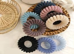 Elastic Knit Telephone Wire Hair Bands Girl Woman Hair Accessories Rubber Band Headwear Spiral Shape Hair Ties1147546