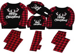 Merry Matching Pyjamas Christmas Pyjamas for Family Women Men Kids Baby Pjs Red Plaid Reindeer Loungewear HH933232327958