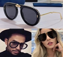 Womens Sunglasses For Women and Men Summer style luxury 0307 with stones Foldable AntiUltraviolet Retro Plate Square Full frame f2359377