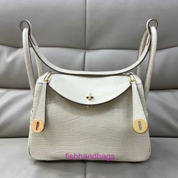 10A top quality bag women purse Designer Tote Herrmms Lindiss Bags 26 fog face milkshake white hand honey wax thread With Original Logo