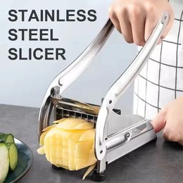 new 2024 Professional Potato French Fry Cutter Machine with 2 Blades Stainless Steel Manual Vegetable Potato Slicer Kitchen GadgetsStainless