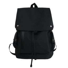 Bags Trendy Men Women Backpack Waterproof Largecapacity Students Schoolbags Travel Outdoor Sports Bags Casual Simple Black Backpack