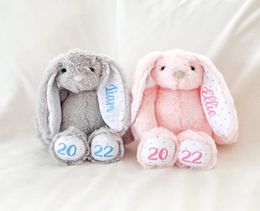 Sublimation Easter Bunny Plush Long Ears Bunnies Doll with Dots 30cm Pink Grey Blue White Rabbite Dolls for Childrend Cute Soft Pl9067596