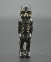 Ancient Jade and Old Jade Culture Meteorite Sculpture Skeleton and Man Statue Pendant72161993260874