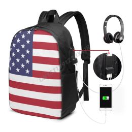 Backpacks Backpack America Flag USA United States Country Map American IT'S IN MY DNA Schoolbag Travel Casual Laptop Back Pack Unisex