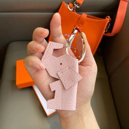 Accessories designer leather elephant pendant Bag Parts lychee pattern cowhide ornament car key chain bags decoration made by 100% cowhide Acc