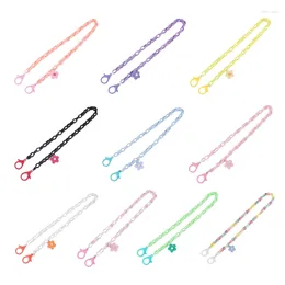 Hair Accessories Hanging Lanyard Face Covering Mask Holder Acrylic Chain Necklace Leash With Clip Drop