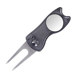 Camping Hunting Knives Promotion H9241 Knife Golf Repair Tool Stainless Steel Foldable Magnetic Golfs Divot Button Tools Ball Marker 1 Dh6G8