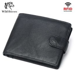 Wallets Rfid Genuine Leather Mens Wallet with Coin Pocket Bussiness Designer Mens Leather Wallet