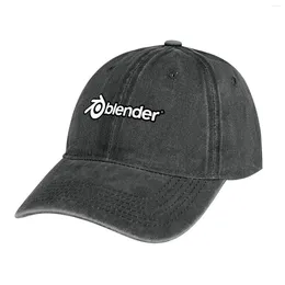 Berets Blender 3D White Logo Cowboy Hat Funny Hats Woman Men's