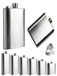 Boom Fashion 6 Sizes 4oz10oz Stainless Steel Pocket Hip Flask Retro Whiskey Flask Liquor Screw Cap With Funnel in Vovotrade4628439