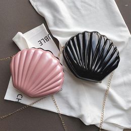 Bag Women's Shell Stylish Good Texture Versatile Chain Crossbody Small Shoulder Messenger Patent Leather Scallop