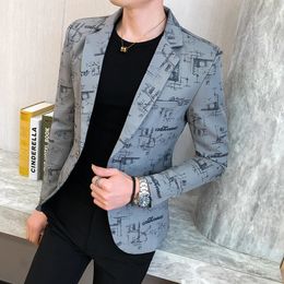 Spring and Autumn Mens Business Fashion Handsome Trend Small Suit Korean Version Slim-fit Suit Jacket POLYESTER 240408