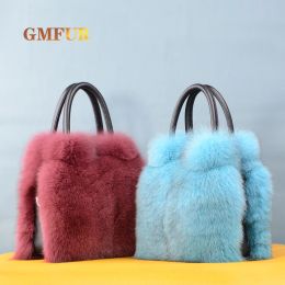 Bags Winter New Ladies Handbag Luxury Genuine Fox Fur Bag Fashion Soft Warm Banquet Multicolor Messenger Bag High Quality Wallet