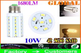 Cheap 5X E27 Led Light Led corn Light 10W Led bulb E14 B22 5630 SMD 42 LEDs 1680LM Warm cool White Home Lights Bulbs 110V 130V 21373308