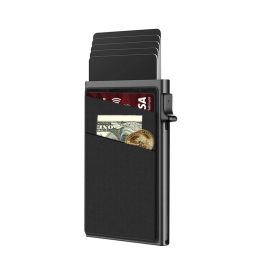 Wallets SEMORID Rfid Smart Wallet Card Holder Metal Men Business Credit Card Pop Up Wallet Slim Mini Metal Vallet
