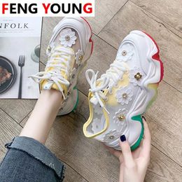 Fitness Shoes 2024 Women Vulcanized Woman Platform Sneaker Mesh Casual Chunky Sneakers Designers Fashion Ladies Old Dad 6cm