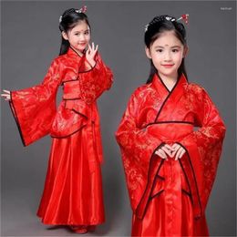 Stage Wear Traditional Chinese Dance Costume Folk Hanfu Dress For Girl Kids Children Girls China Clothing