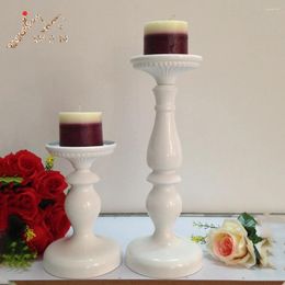 Candle Holders IMUWEN Metal White Candlestick Fashion Wedding Centerpieces Stand Exquisite Table Candelabra Home Decor