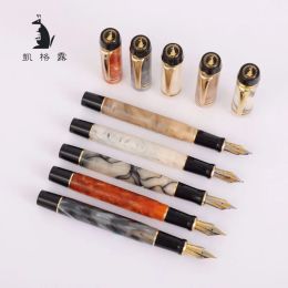 Pens New Kaigelu 316 Acrylic Fountain Pen F Nib Blue Brown White Marble Amber Pattern Pen Writing Gift For Students Office Business