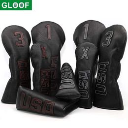 Golf Iron Covers for Men WomenGolf Headcovers Leather Golf Wood Covers for Divers Fairway Woods Hybrids with Number Tag 3 5 7 X 240409
