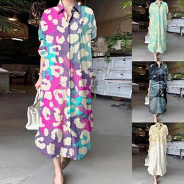 Casual Dresses Vintage Floral Graphic Knee Length Dress Chic Elegant Turn-Down Collar Commuter S-5XL Large Size Button Cardigan