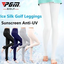 PGM 10 Color High Elasticity Socks Women Golf Clothes Sunscreen ice silk Female Leggings Pants TennisBadminton Outdoor Stocking 240419