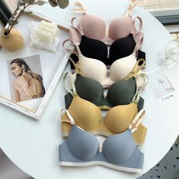 Bras Seamless Comfort Wireless Underwear For Women No Steel Ring 3/4 Cup Glossy Bralette Female Breathable Lingerie