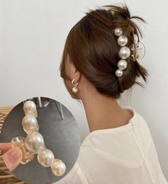 Hyperbole Pearls Acrylic Hair Claw Clips Big Size Makeup Styling Barrettes for Women Ponytail Clip6123420
