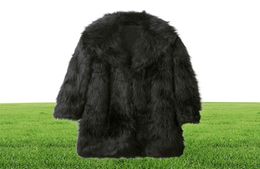 Men Warm Winter Long Coat High Quality Faux Fur Jackets Outwear Open Stitch Overcoat Homme Jacket4259534