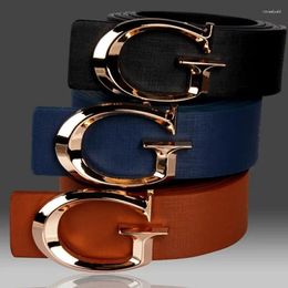 Belts Casual Fashion Belt Korean Version Men's And Women's Gold Buckle For Daily Wear Jeans Trend C-shaped