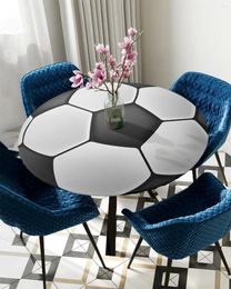 Table Cloth Circular Football Round Tablecloth Elastic Cover Indoor Outdoor Waterproof Dining Decoration Accessorie