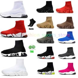 Designers Speeds 2.0 V2 Casual Shoes Platform Sneaker Men Women Tripler Paris Socks Boots Black White Blue Light Ruby Graffiti Vintage Brand Trainers Sneakers u6