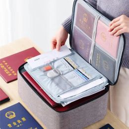 Bags Large Capacity MultiLayer Document Tickets Storage Bag Certificate File With Lock Organiser Case Home Travel Briefcase