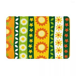 Carpets Sunflower Daisy Doormat Indoor Welcome Flannel Mat Entrance Outside Patio Anti-Slip Mats Durable & Washable 16x24 In