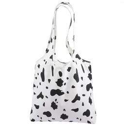 Storage Bags Cow Print Canvas Bag Gift The Tote Handbags For Women Small Stuff Girl Aesthetic Lunch