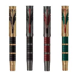 Pens Hongdian Qin Dynasty Series Piston Fountain Pen Extra Fine/ Fine Nib Exquisite Retro Calligraphy Writing Engraved Chinese Style