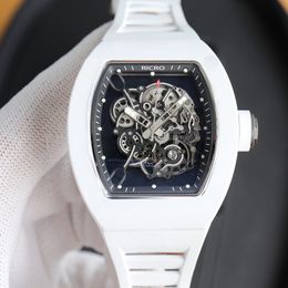 Watch Top luxury men's watch, ceramic case, rubber strap, bow buckle, manual winding, integrated movement, ultra-thin body,