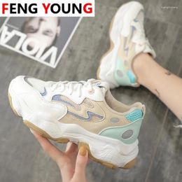 Fitness Shoes Women Chunky Sneakers Ulzzang Fashion Mixed Colours Casual Female Basket Comfortable Trainers Old Dad Woman