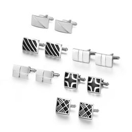 6 Pairs Set CuffLinks For Mens Accessories Man Tie Clips And Cufflinks Man Shirt Wedding Souvenirs Guest Gift With Box Pisa Ties 240412