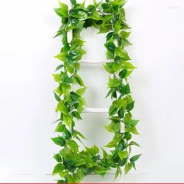 Decorative Flowers 210-240CM Rattan Creeper Green Leaf Ivy Vine Artificial Plants For Garden Wedding Decor Wholesale Hanging Garland Fake